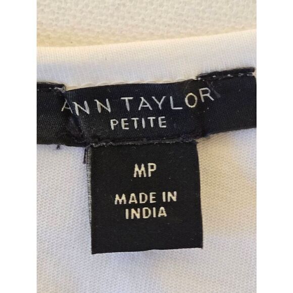 Ann Taylor Womens Sleeveless Red White Embroidered Cotton Tank Blouse Medium Pet - Picture 5 of 11